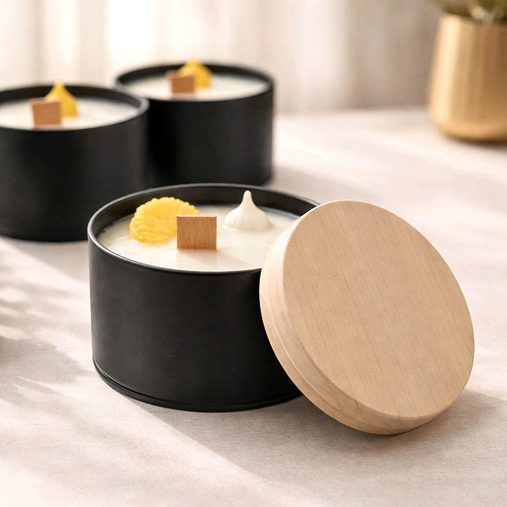 Vela aromática artesanal de mousse de limón, 190g, cera vegetal - Las Velitas de Menchu