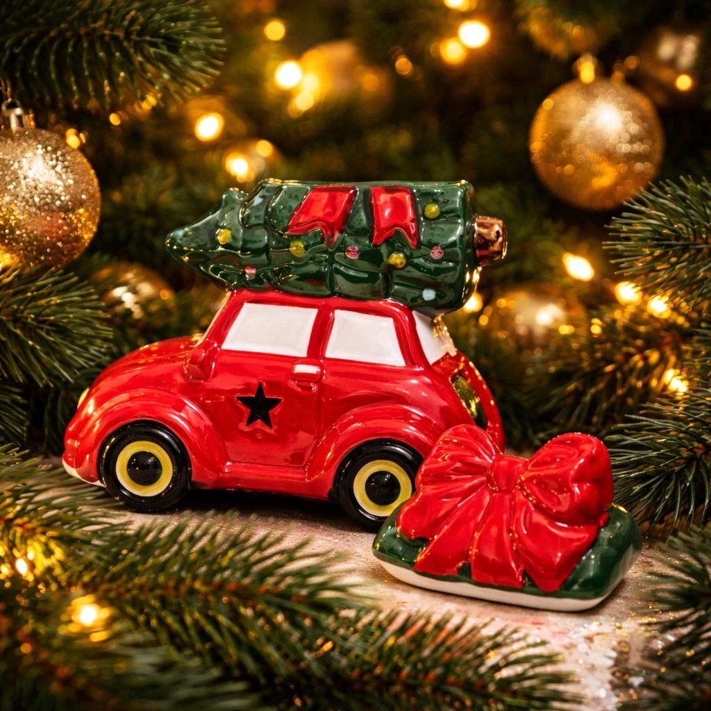 quemador coche arbol de navidad