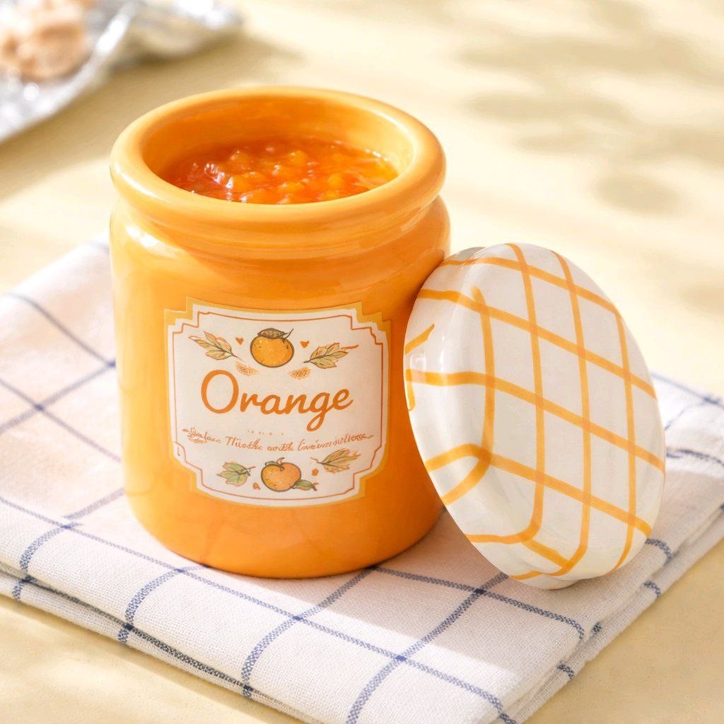 quemador tarro de mermelada de naranja