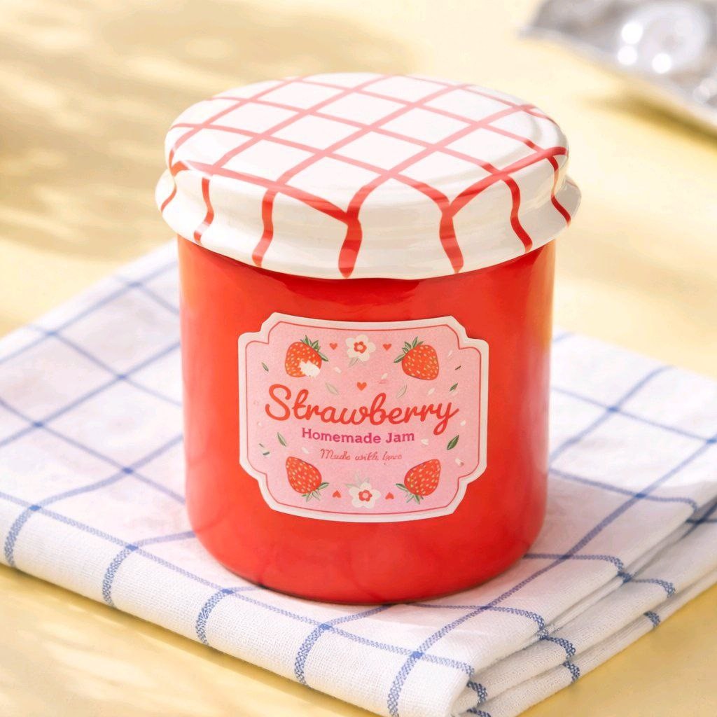 quemador tarro de mermelada de fresa las velitas de menchu