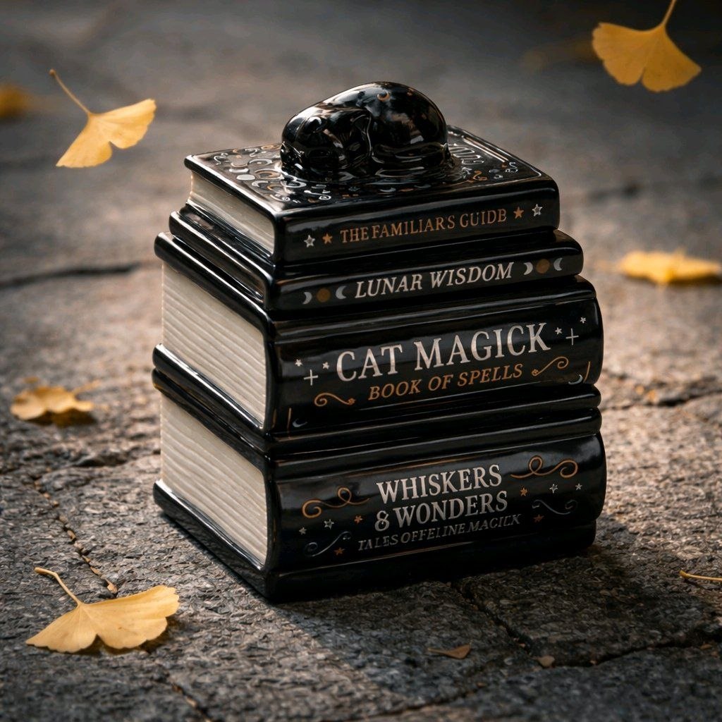 Quemador Libros con Gato Tumbado
