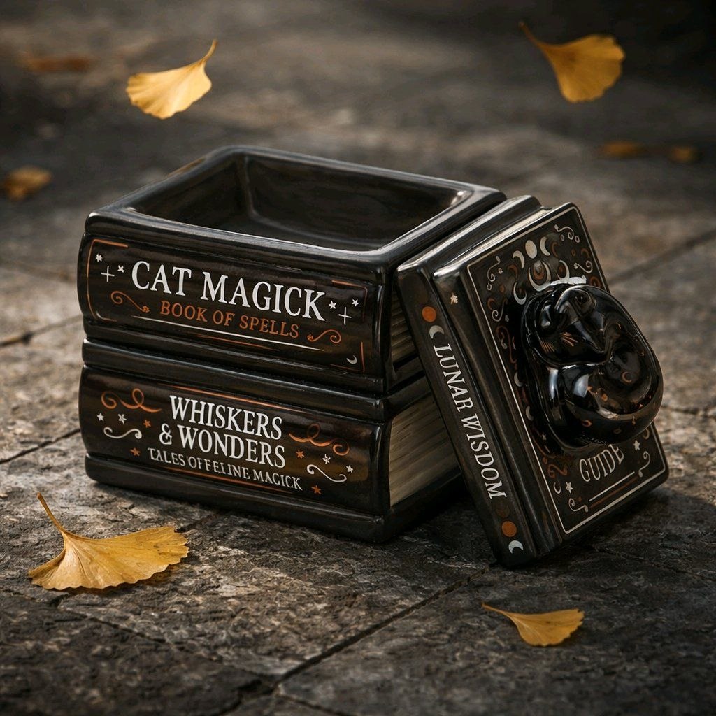Quemador Libros con Gato Tumbado